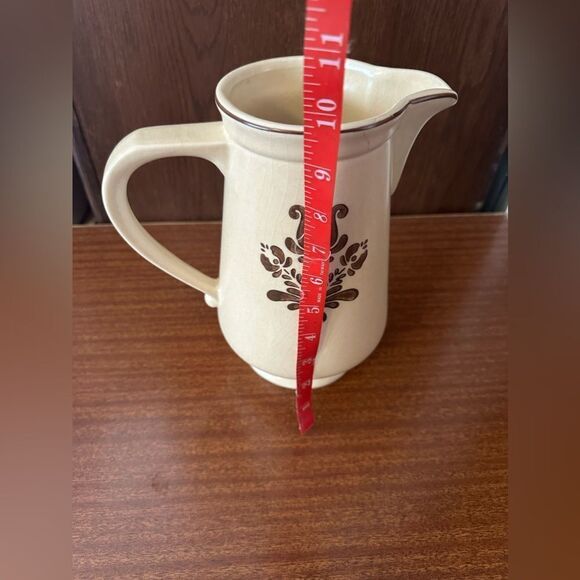 Vintage 1970s Pfaltzgraff Village Cream Pitcher with Brown Floral Design - Picture 7 of 7
